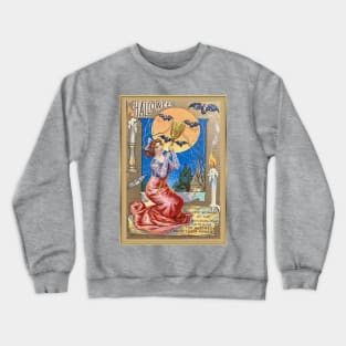 Vintage Look Halloween Witching Hour Girl Crewneck Sweatshirt